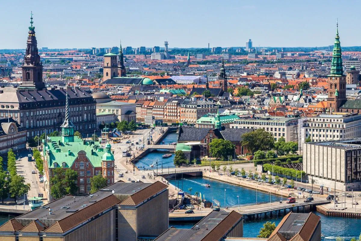 View of the river and churches in Copenhagen