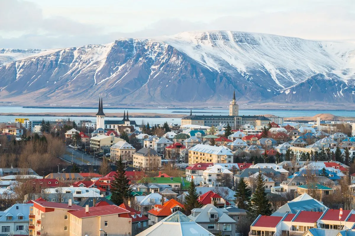 Skyline view of Reykjavik in Iceland