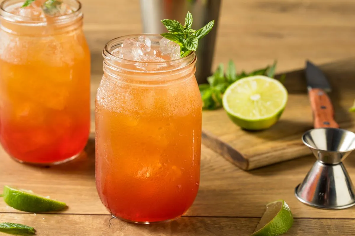 Two glasses of rum punch