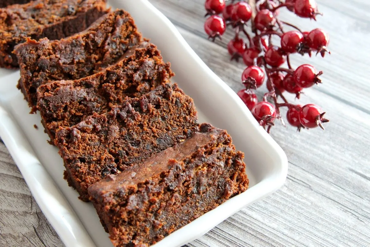 Slices of Caribbean black cake