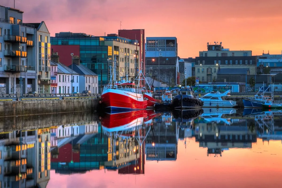 Galway dock during a sunset