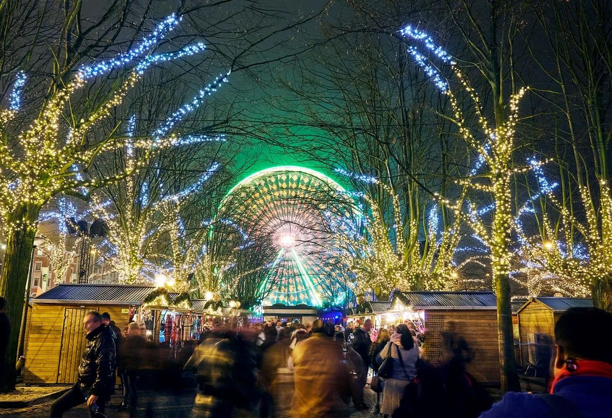 Antwerp Christmas Market at night