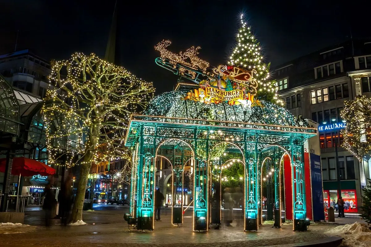 Entranceway to Hamburg Christmas Market