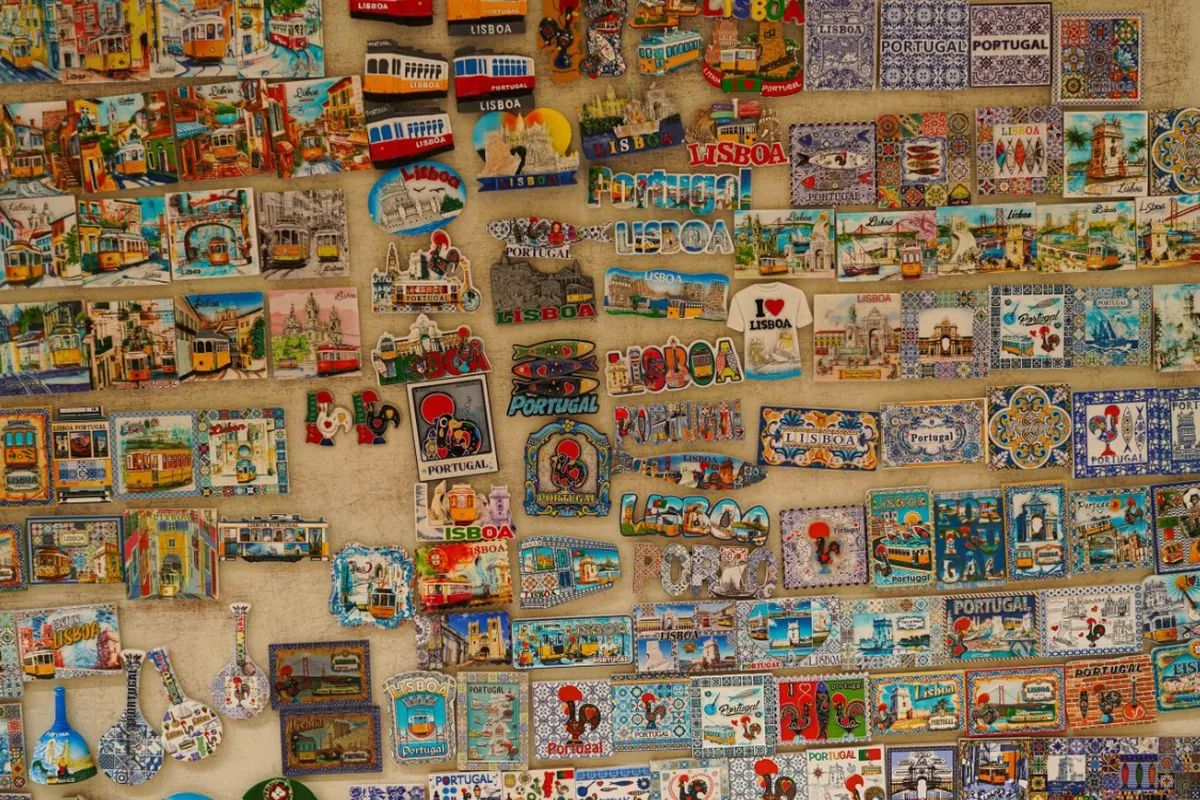 Fridge magnets in a souvenir shop in Lisbon, Portugal