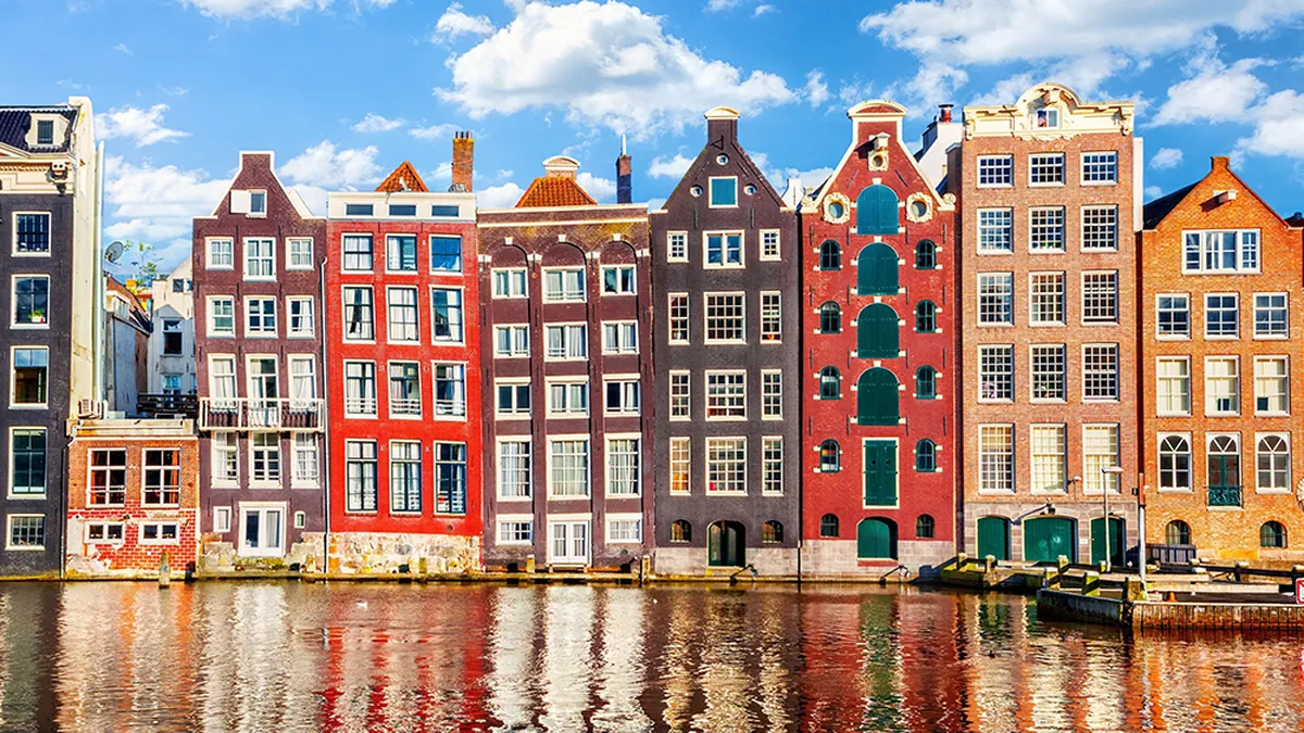 Traditional Dutch houses in Amsterdam, the Netherlands