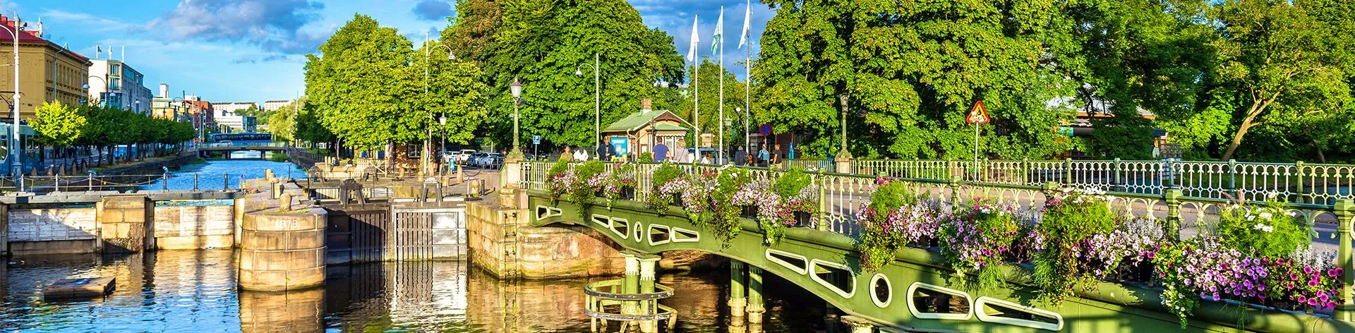 Canal in the historic centre of Gothenburg, Sweden