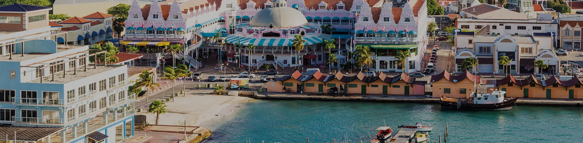 Colorful buildings in Oranjestad on the island of Aruba