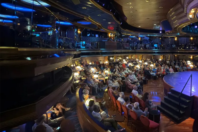 Guests watching a talk