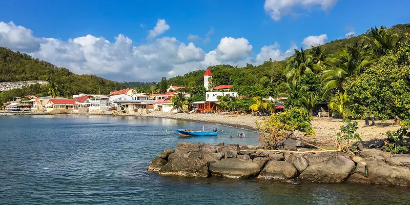 Deshaies waterfront, this village is the main filming location of a famous TV series, Guadeloupe, French Caribbean