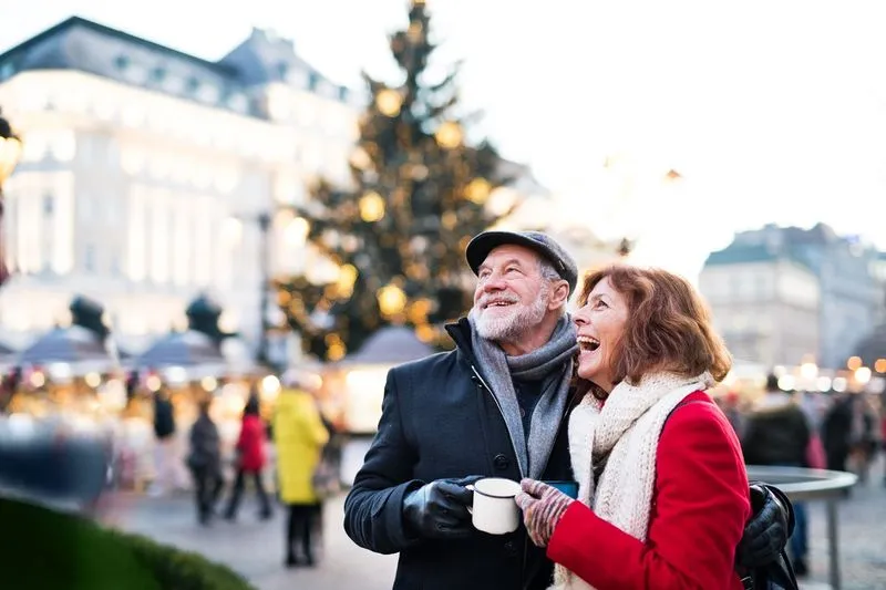 Couple on Christmas market cruise