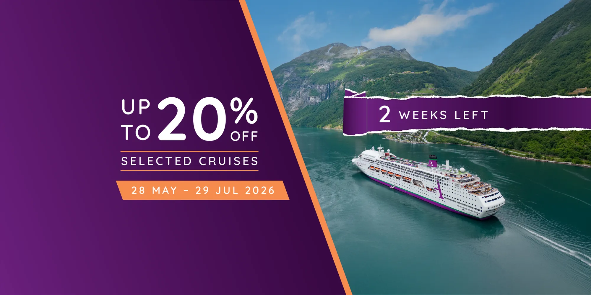 Up to 20% off Selected Cruises