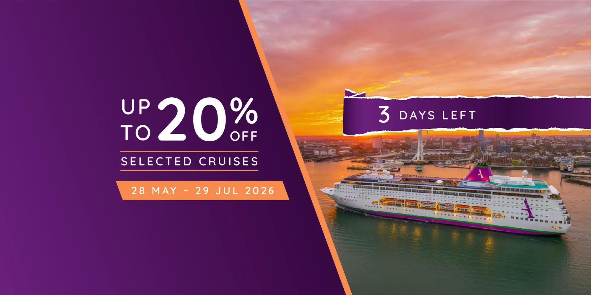 Up to 20% off Selected Cruises