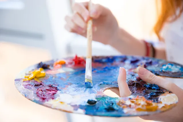 A women painting