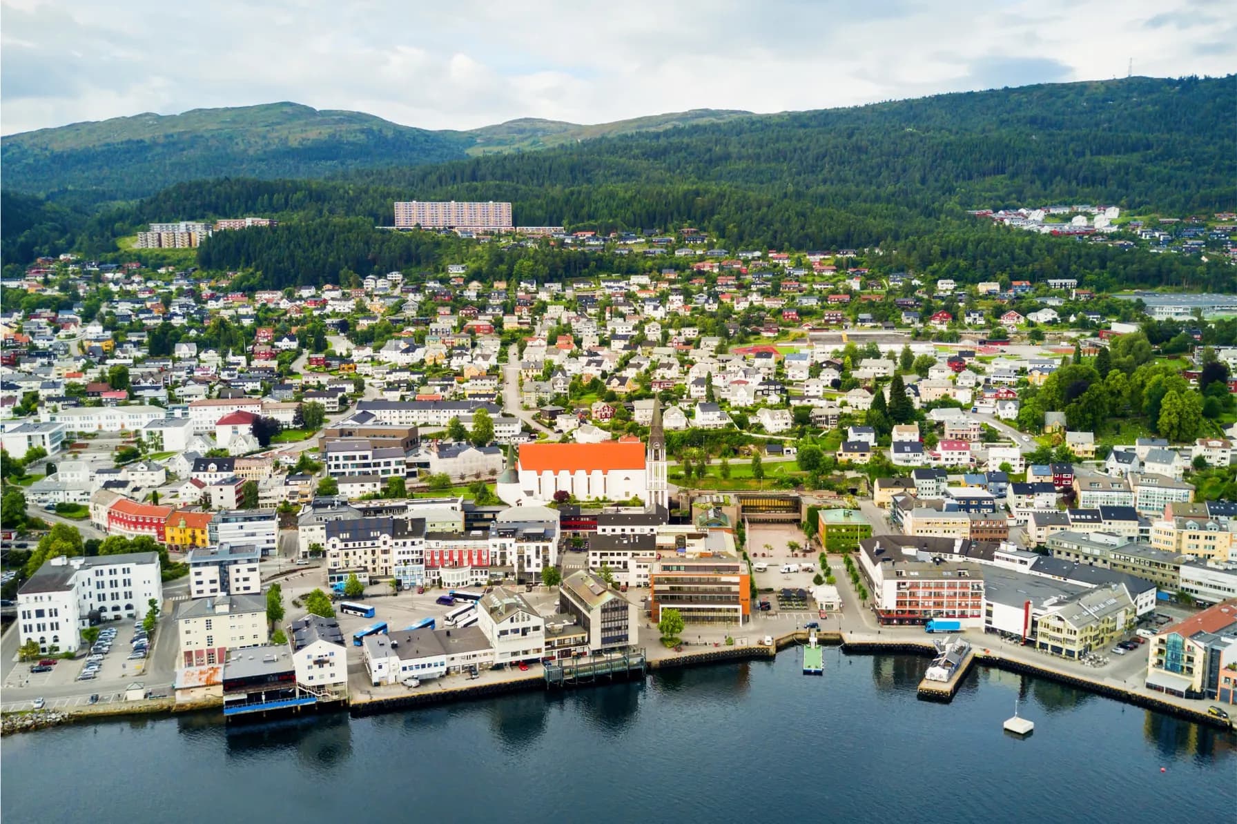 Molde, Norway aerial panoramic view