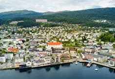Molde, Norway aerial panoramic view