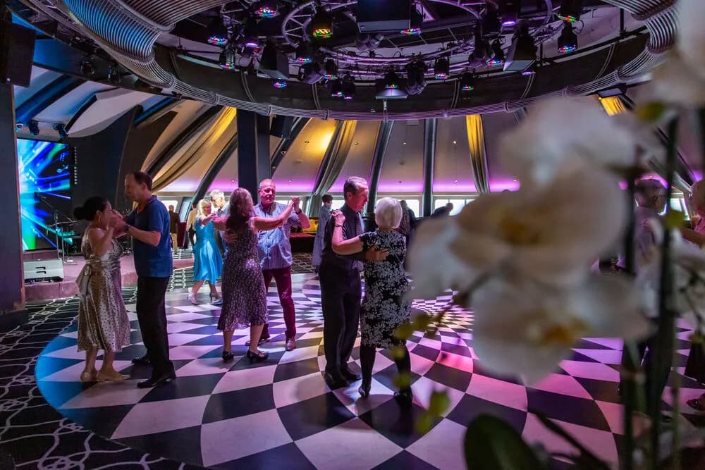 People taking dance classes onboard