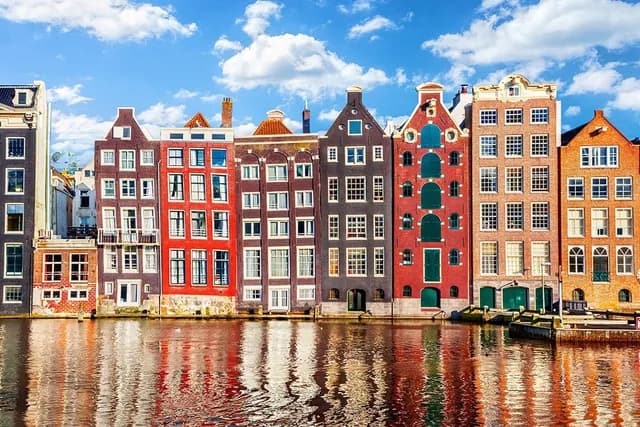 Traditional Dutch houses in Amsterdam, the Netherlands