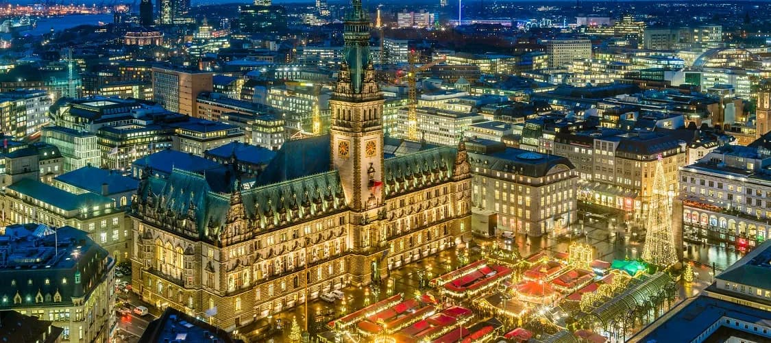 Hamburg Christmas Market at night