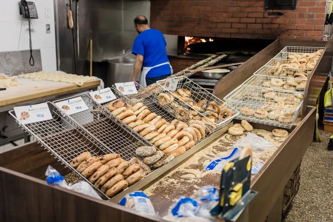 Montreal bagels in St-Viatuer Bagel, Montreal.