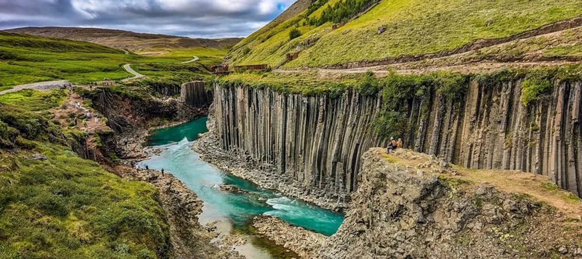 Scenic Drive to Stuðlagil Canyon