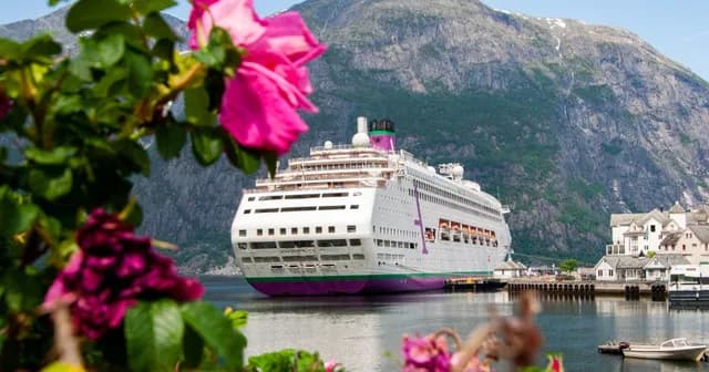 Ambassador Cruise Line ship in Norwegian port