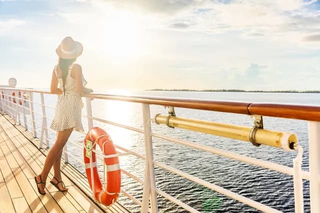 Woman on a cruise ship