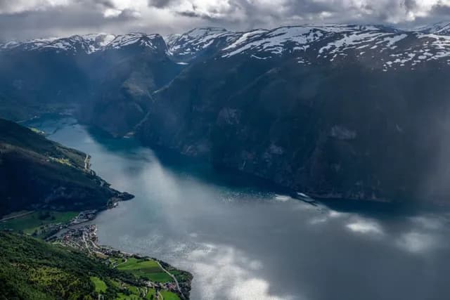 River in Norway surrounded by mountains