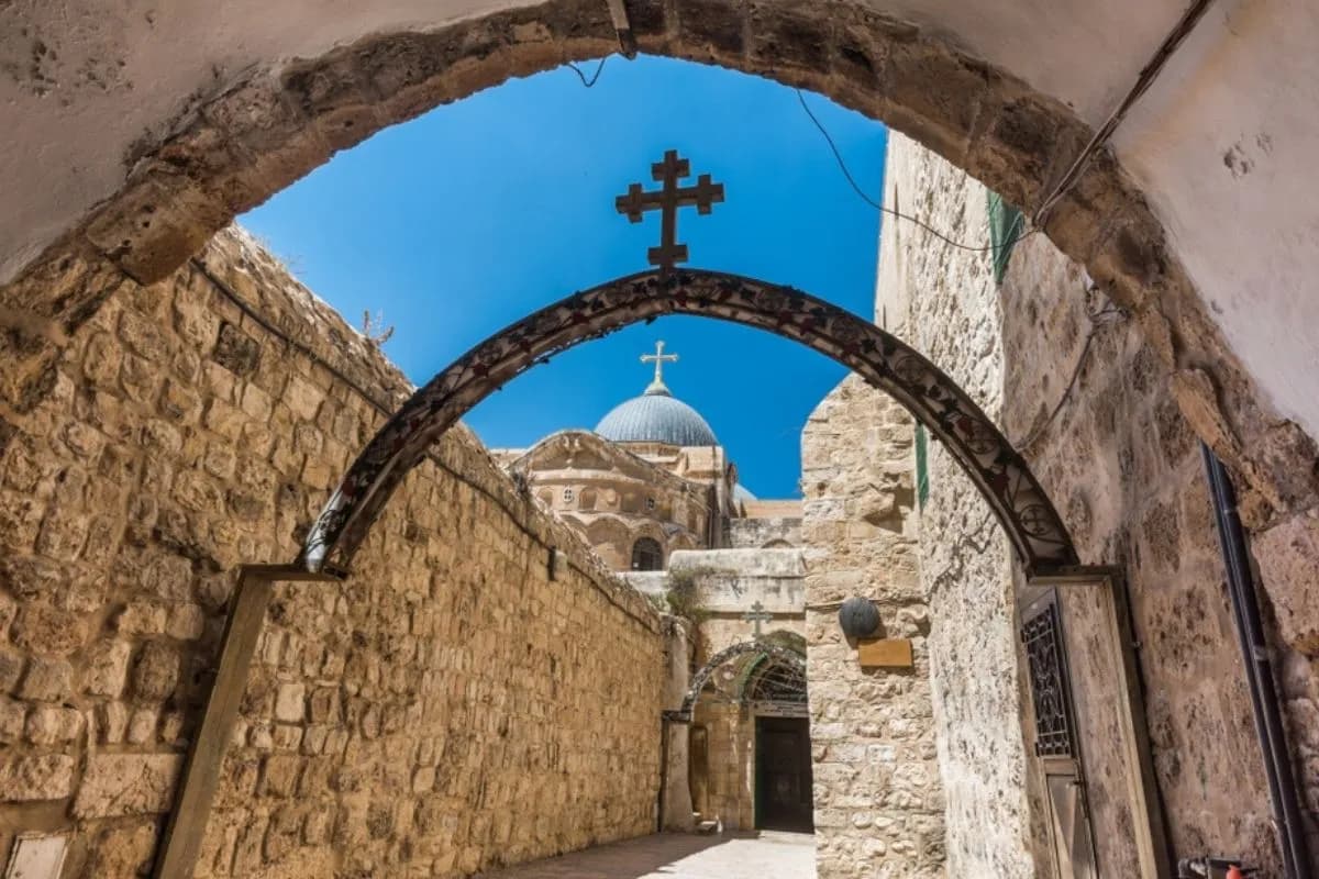 The 9th station of the cross in Via Dolorosa