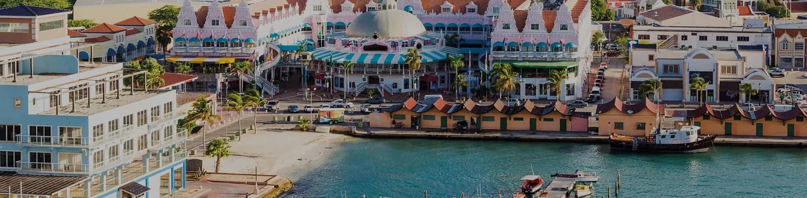 Colorful buildings in Oranjestad on the island of Aruba
