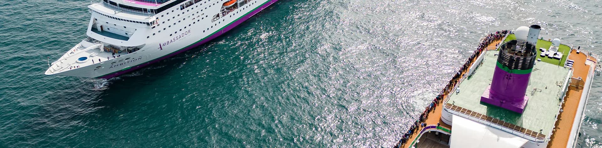 Ambience and Ambition ship meet-up drone images