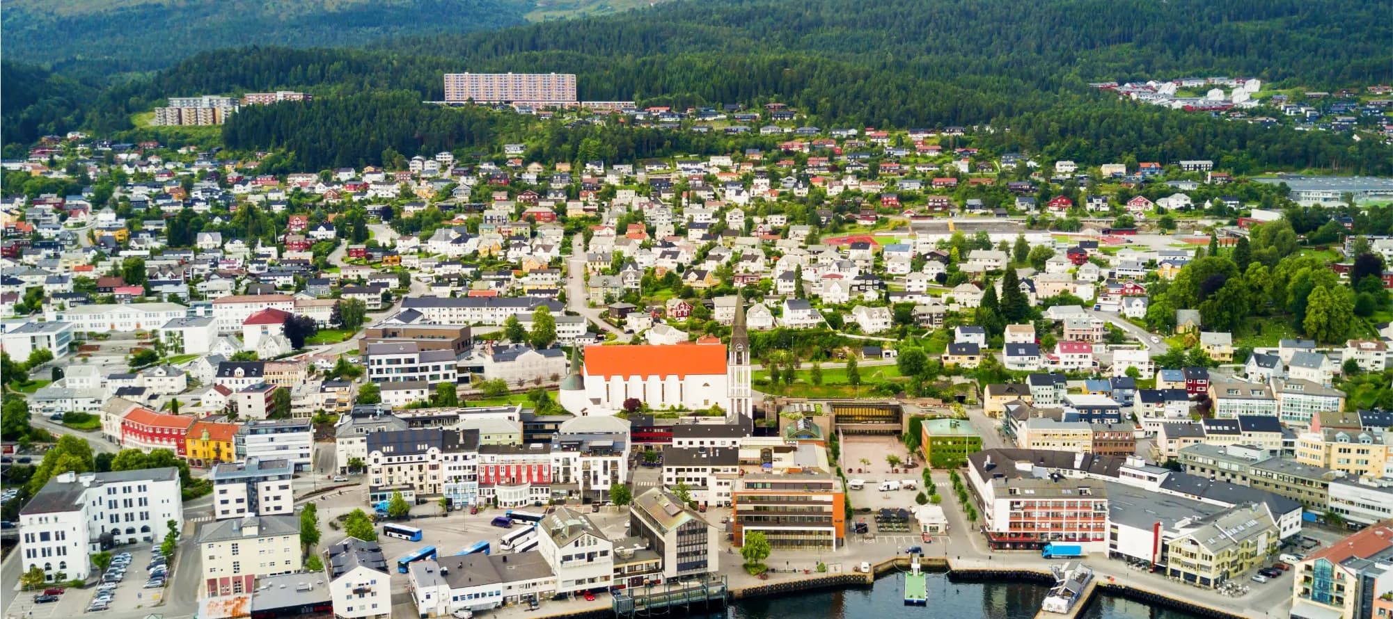 Molde, Norway aerial panoramic view