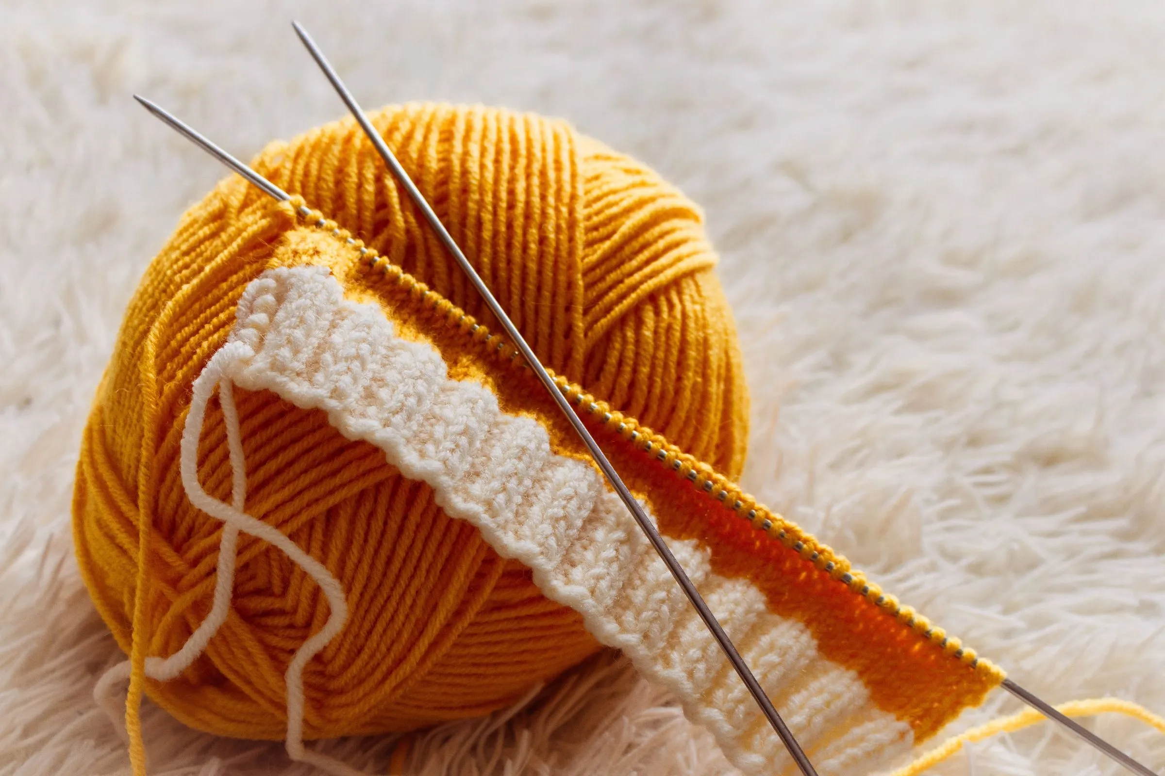 A ball of yellow yarn
