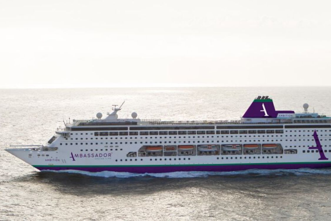 A digitally-generated image showing Ambition, the new Ambassador cruise ship