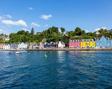 A sunny day at Tobermory port, Isle of Mull on a British Isles cruise