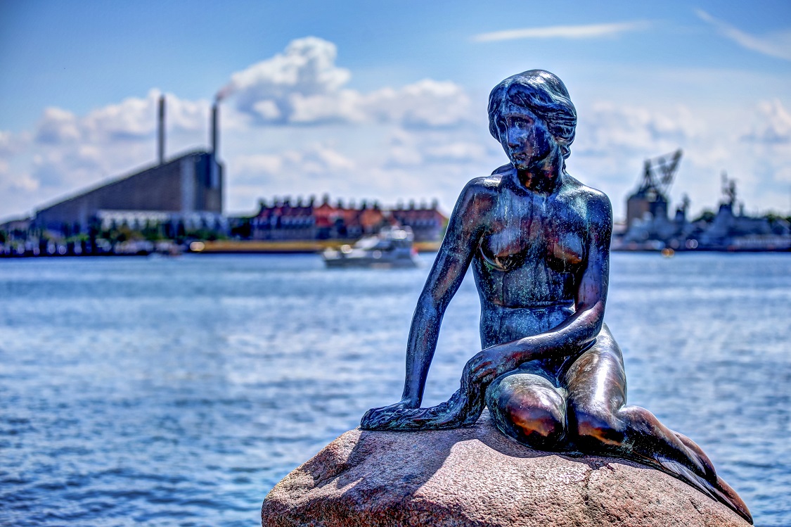 The Little Mermaid Statue in Copenhagen, Denmark