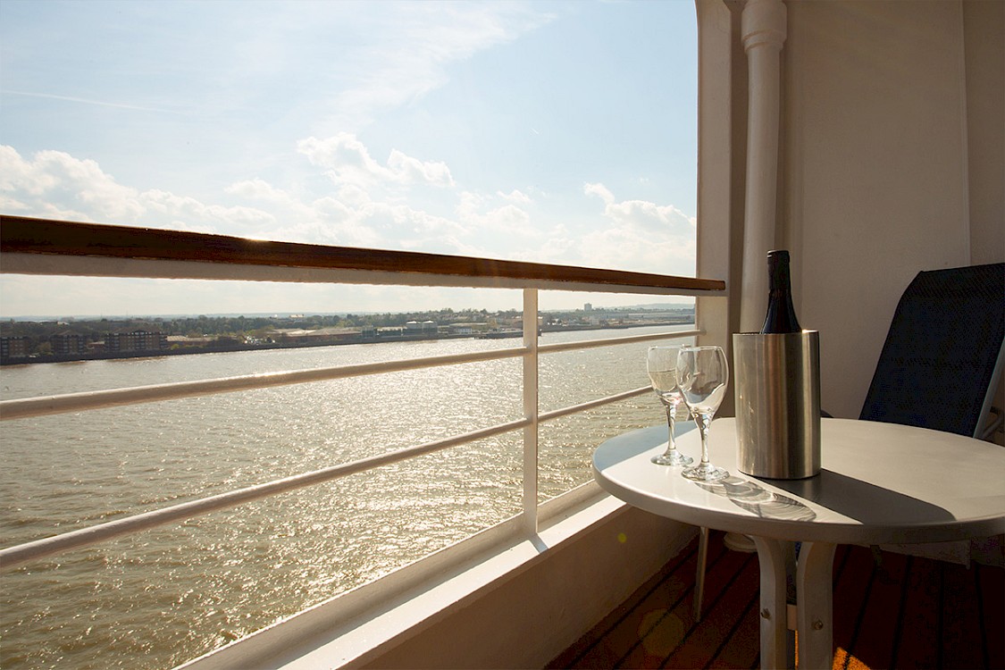 A balcony room on a cruise ship