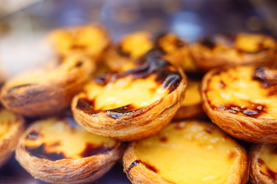 Fresh-baked Portuguese pastel de nata