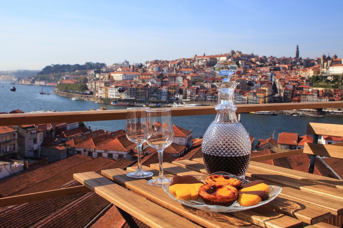 Port wine overlooking the Douro River
