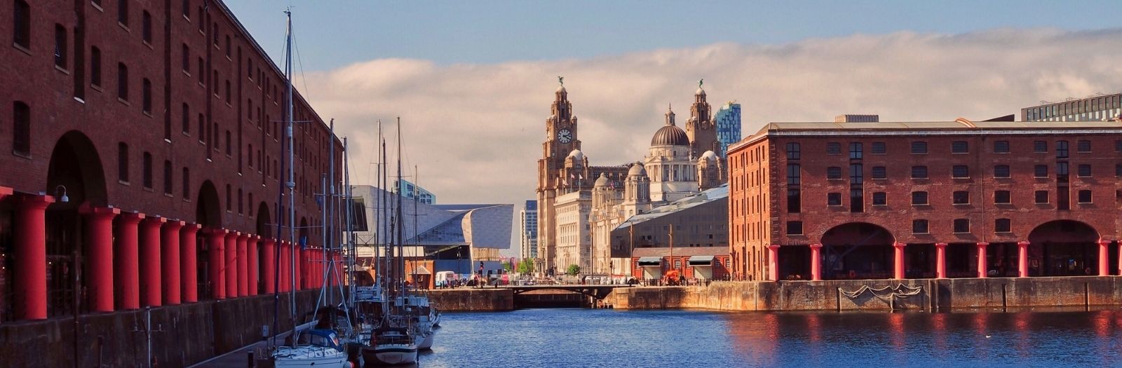 Liver Building and Albert Docks, Liverpool, UK